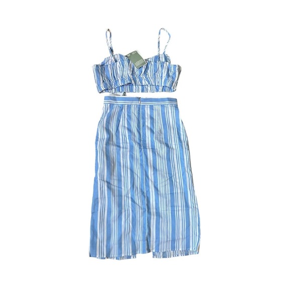 NWT Lemlem X H&M Blue and White Skirt Set - US Size 4 - Picture 3 of 4